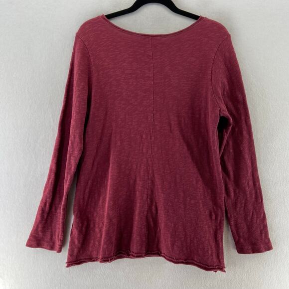 Chalet et Ceci Womens Size Medium Top Burgundy Art to Wear Cotton - Picture 3 of 6